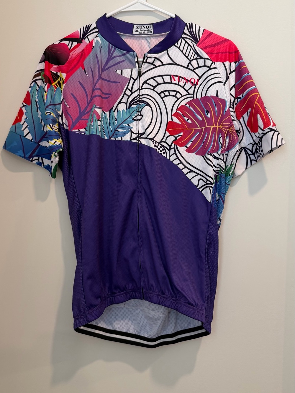 XUNQI Purple Floral Cycling Jersey